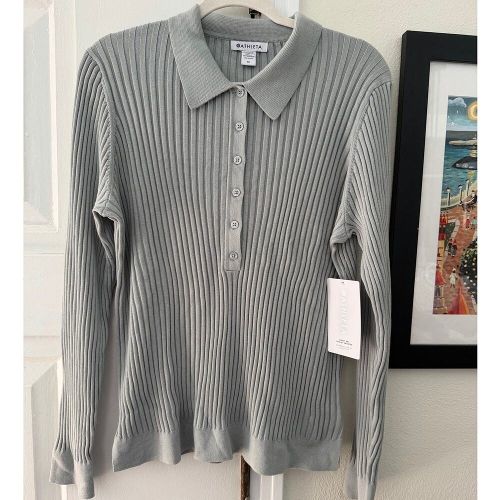Athleta NWT Sweet Bay Henley Sweater / Ribbed Pullover / 1X